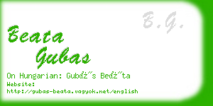 beata gubas business card